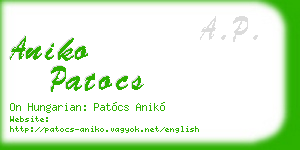 aniko patocs business card