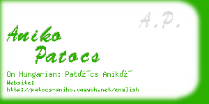 aniko patocs business card